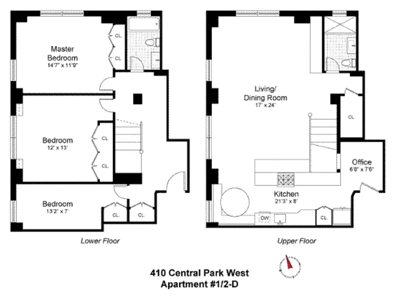 410 Central Park West, 1D/2D | floorplan | View 6