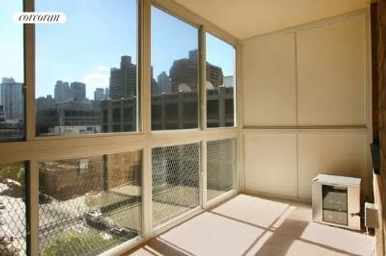 New York City Real Estate | View 303 West 66th Street, 10GW | Glass enclosed balcony | View 7
