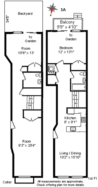 144 Clifton Place, 1A | floorplan | View 8