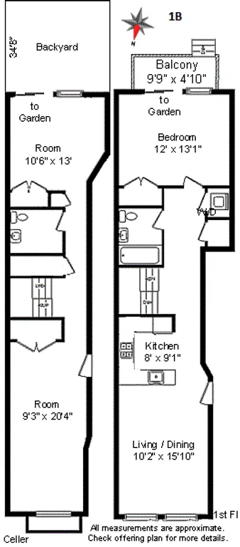 146 Clifton Place, 1B | floorplan | View 8