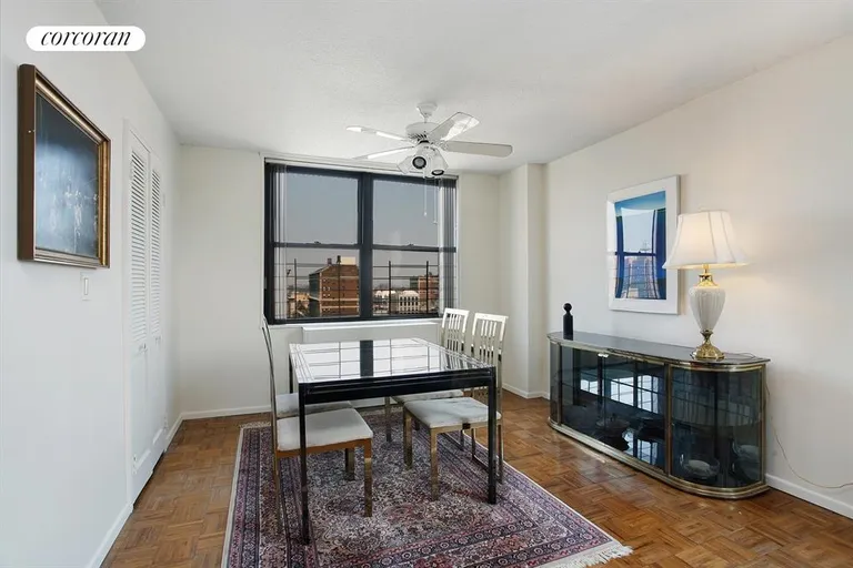 New York City Real Estate | View 201 East 17th Street, 29FG | Formal Dining Room with Views of Union Sq | View 4