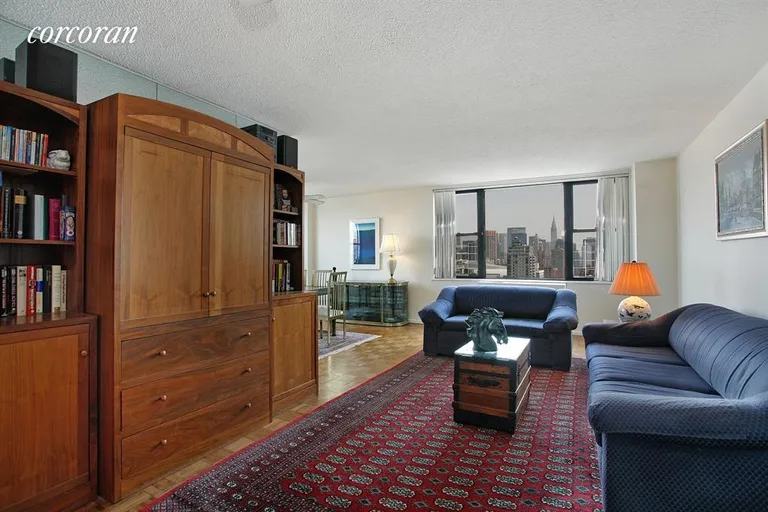 New York City Real Estate | View 201 East 17th Street, 29FG | Oversized Living Room with Northern City Views | View 2