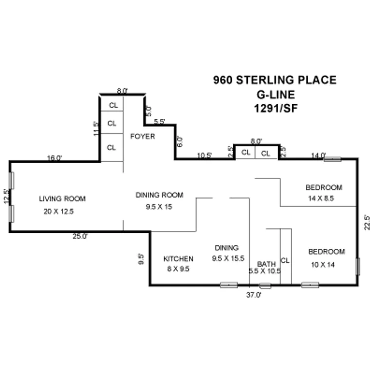 960 Sterling Place, 4G | floorplan | View 6