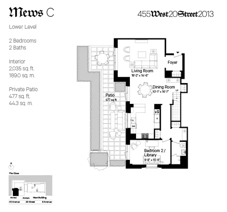 455 West 20th Street, MEWS C | floorplan | View 9