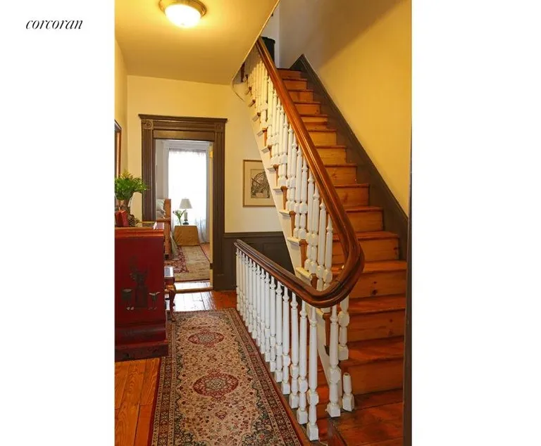 New York City Real Estate | View 37 3rd Place | Dramtic hall stairs | View 11