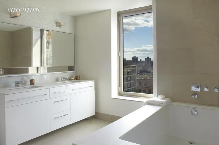 New York City Real Estate | View 124 West 23rd Street, PH1 | Lovely five fixture bath with western views | View 8