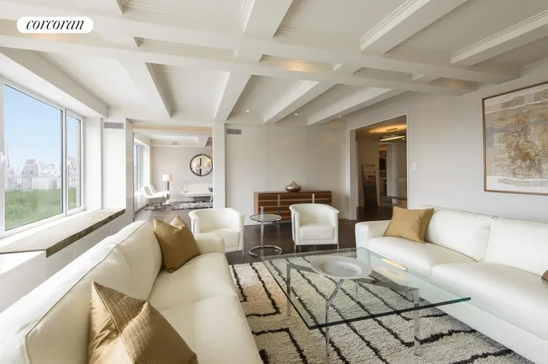 New York City Real Estate | View 230 Central Park South, PH17 | Living Room with Central Park Views | View 2