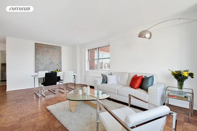 New York City Real Estate | View 77 East 12th Street, 18A | Reverse view Living/Dining areas | View 3