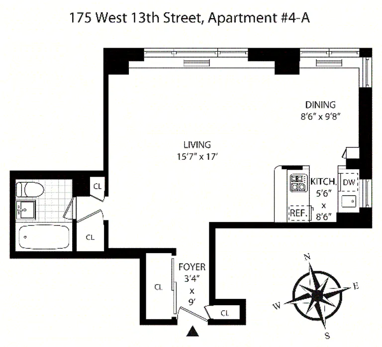175 West 13th Street, 4A | floorplan | View 5