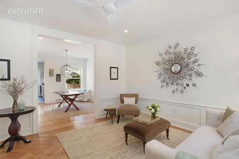 New York City Real Estate | View 151 Seeley Street | Behind the couch is a 3 pane picture window! | View 2
