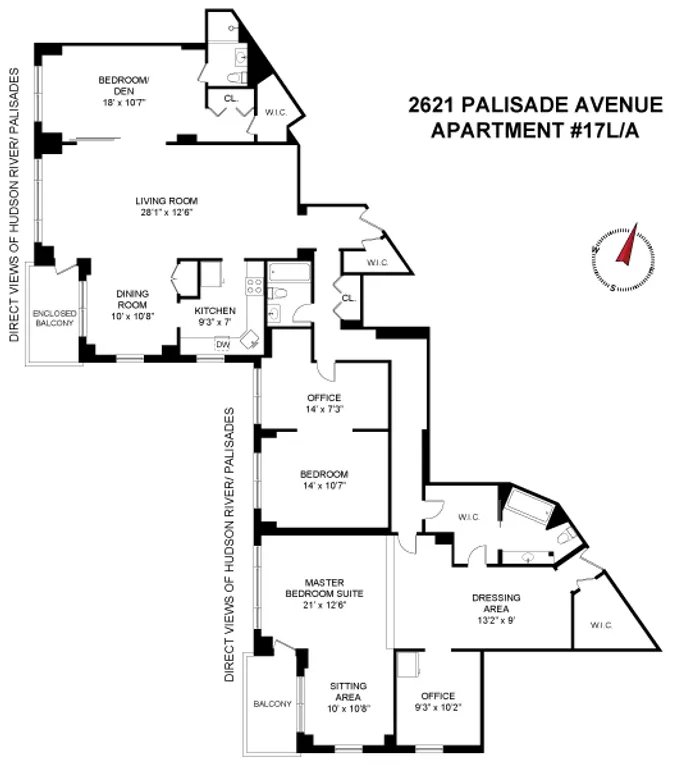 2621 Palisade Avenue, 17 L-A | floorplan | View 9