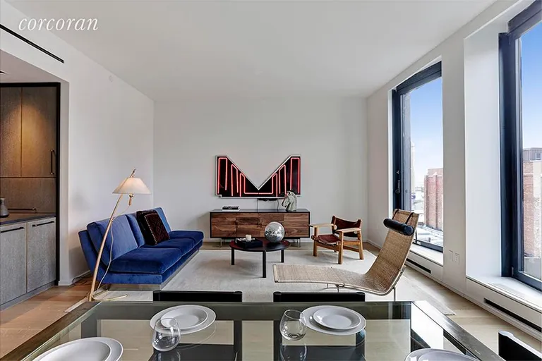 New York City Real Estate | View 505 West 19th Street, 6C | Living Room and Dining Room | View 2