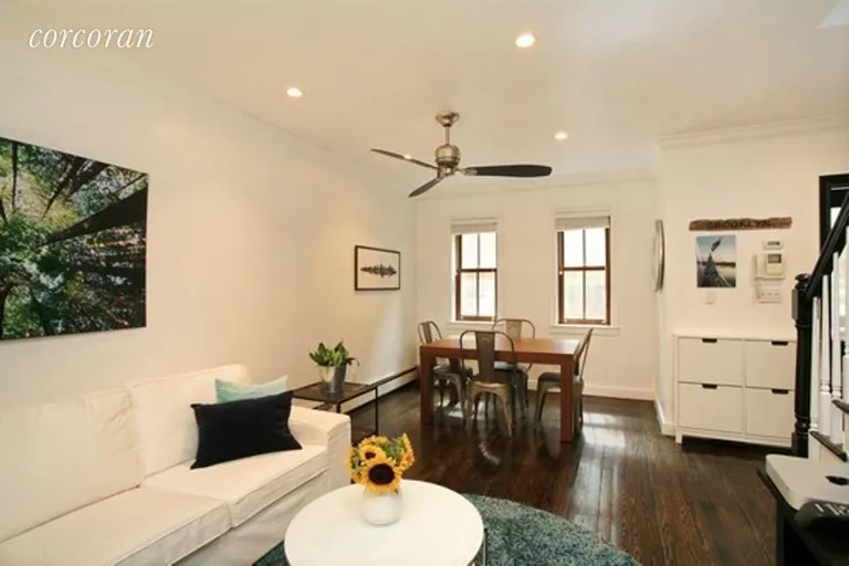 New York City Real Estate | View 398 Van Brunt Street | Carriage House Living/Dining Area | View 8
