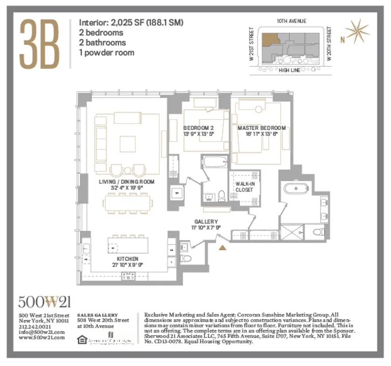 500 West 21st Street, 3B | floorplan | View 3