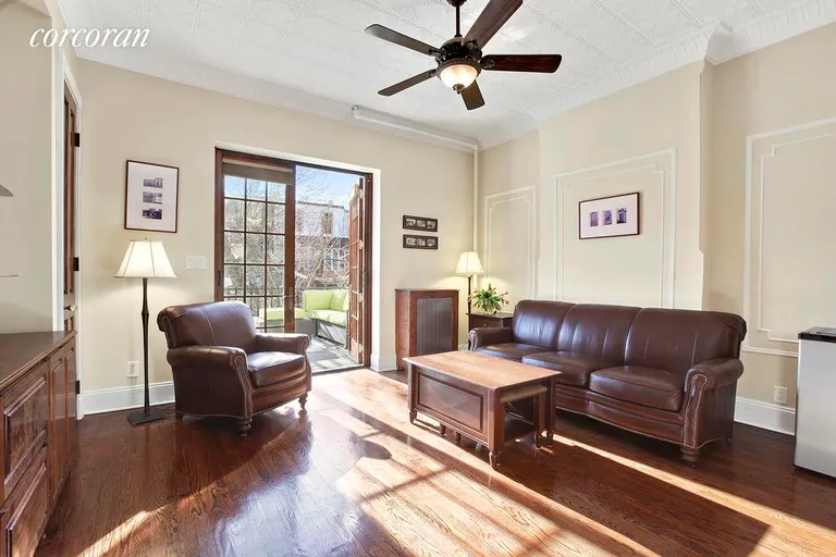 New York City Real Estate | View 354 10th Street | South-facing living room opens onto deck | View 2