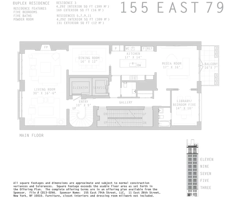 155 East 79th Street, DUPLEX 7 | floorplan | View 12