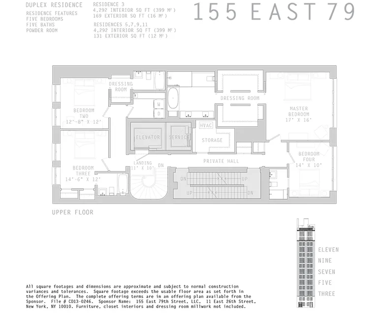 155 East 79th Street, DUPLEX 7 | floorplan | View 13