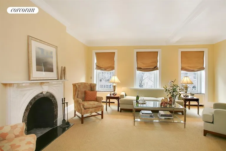 New York City Real Estate | View 406 East 50th Street | Living Room with WBFPL | View 2