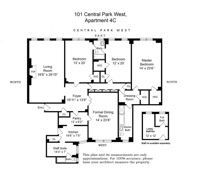 101 Central Park West, 4C | floorplan | View 6