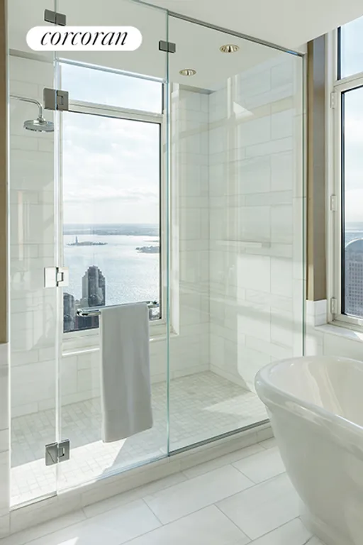 New York City Real Estate | View 30 Park Place, 73A | Master Bathroom | View 7