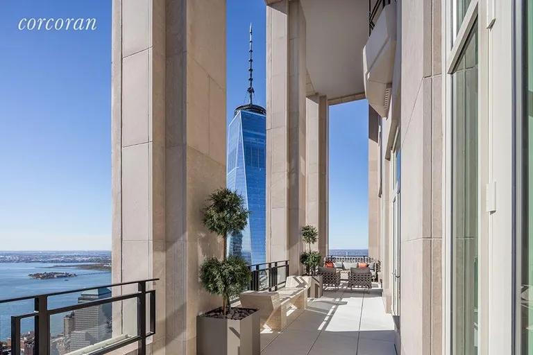 New York City Real Estate | View 30 Park Place, PH78B | Double Height Loggia | View 2