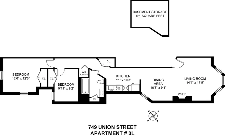 749 Union Street, 3L | floorplan | View 9