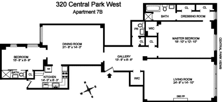 320 Central Park West, 7B | floorplan | View 8