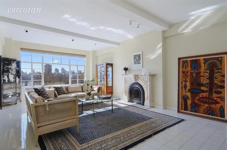 New York City Real Estate | View 320 Central Park West, 7B | Expansive Living Room Enjoys Direct Park Views | View 3