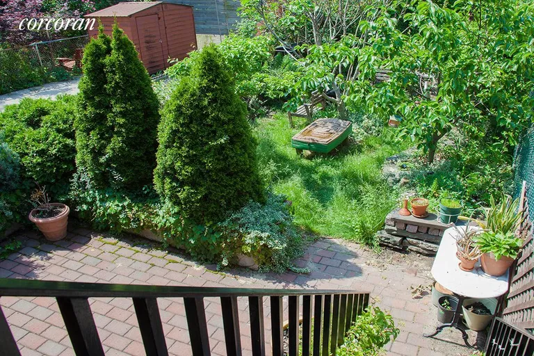 New York City Real Estate | View 336 Sackett Street | South-facing garden with Asian Pear & Fig trees! | View 7