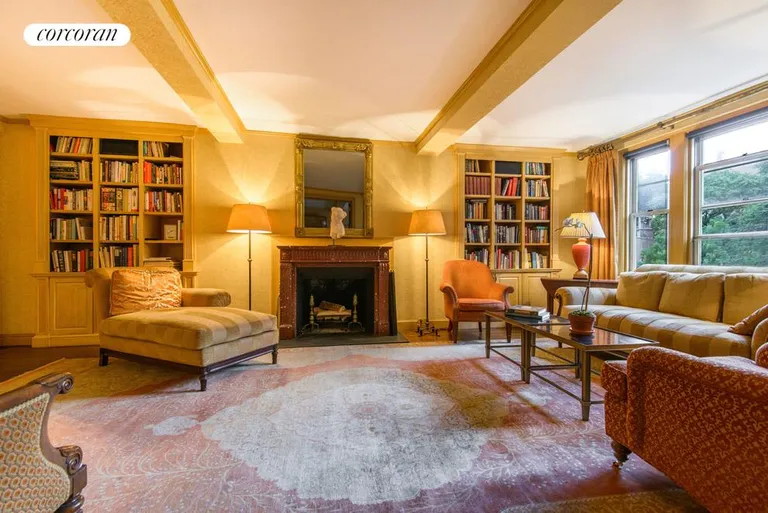 New York City Real Estate | View 59 West 12th Street, 6E | Living Room with Wood Burning Fireplace | View 2