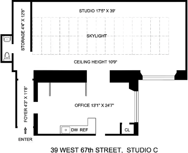 39 West 67th Street, STUDIO | floorplan | View 11