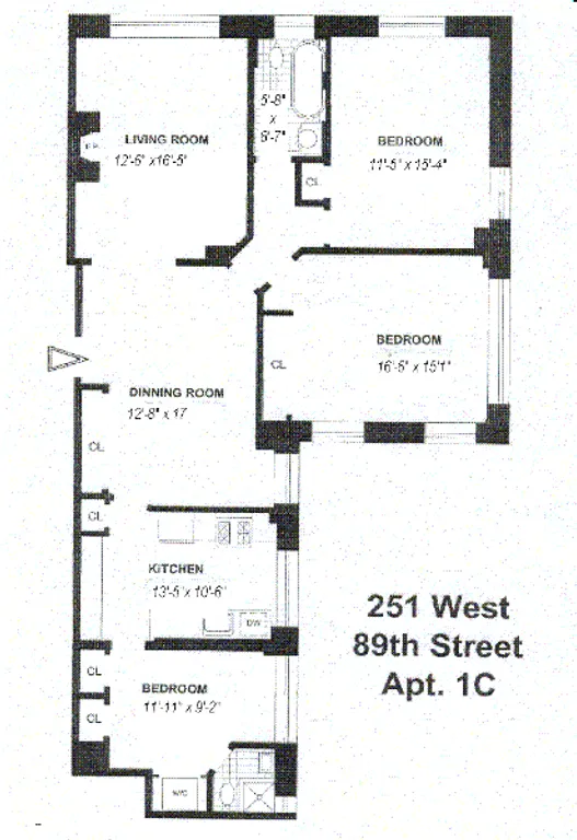 251 West 89th Street, 1C | floorplan | View 8