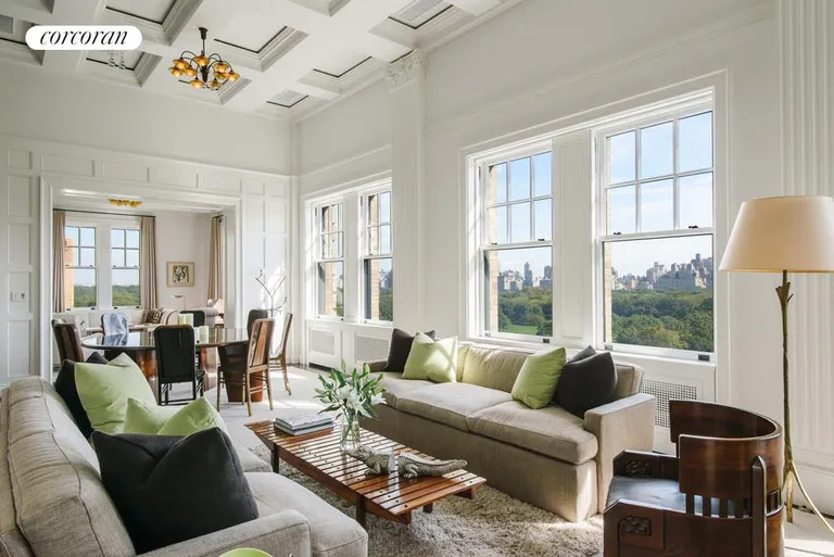 New York City Real Estate | View 50 Central Park West, PHB | Living Room with views of Central Park | View 2
