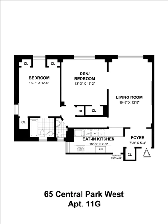 65 Central Park West, 11G | floorplan | View 6