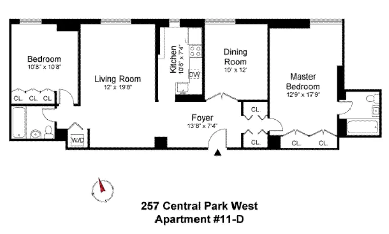 257 Central Park West, 11D | floorplan | View 5