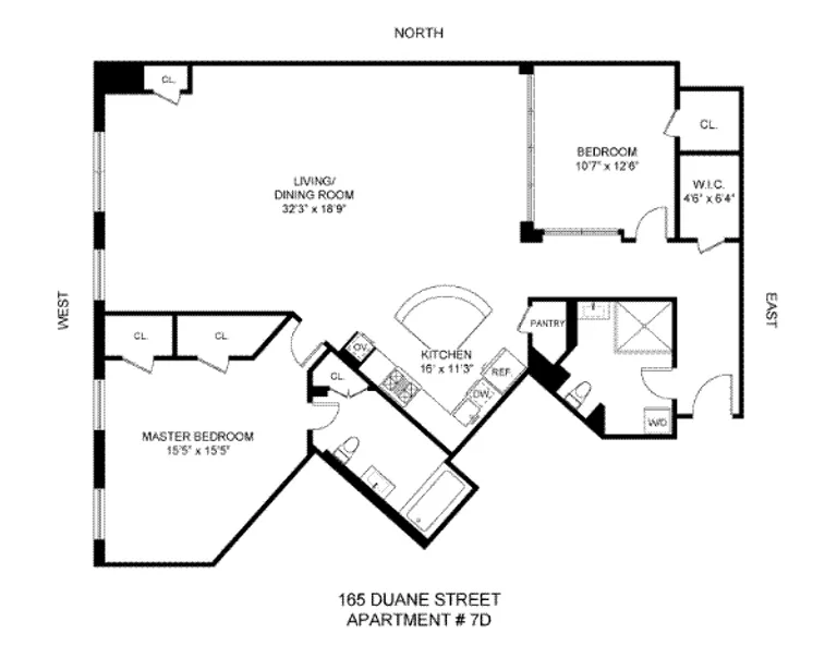 165 Duane Street, 7D | floorplan | View 5