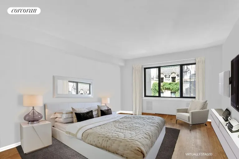 New York City Real Estate | View 650 Park Avenue, 7B | Virtually Staged Master Bedroom | View 3