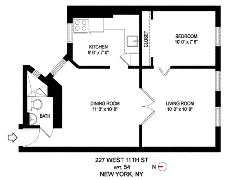227 West 11th Street, 54 | floorplan | View 5