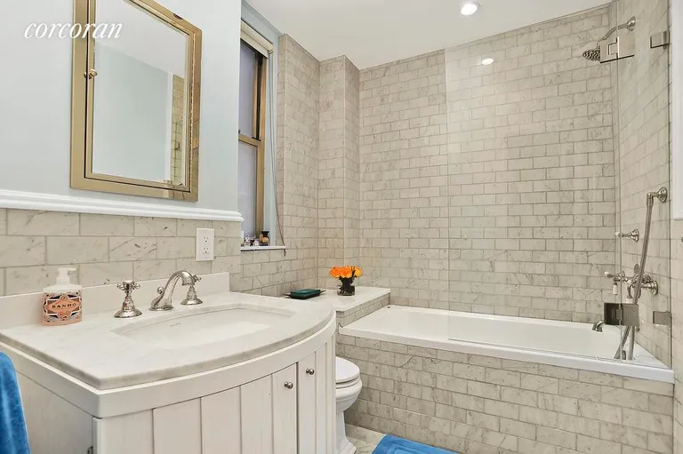 New York City Real Estate | View 21 East 10th Street, 3D | Showcase marble bath. | View 5