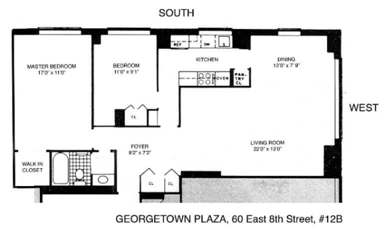60 East 8th Street, 12B | floorplan | View 8