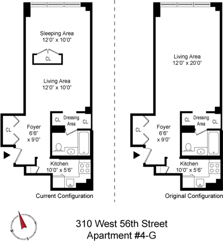 310 West 56th Street, 4G | floorplan | View 5