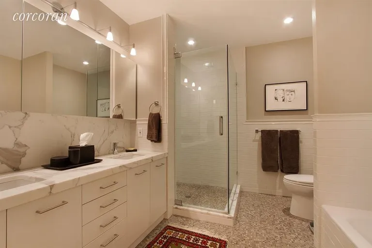 New York City Real Estate | View 27 North Moore Street, 6A | Newly renovated marble master bath | View 7