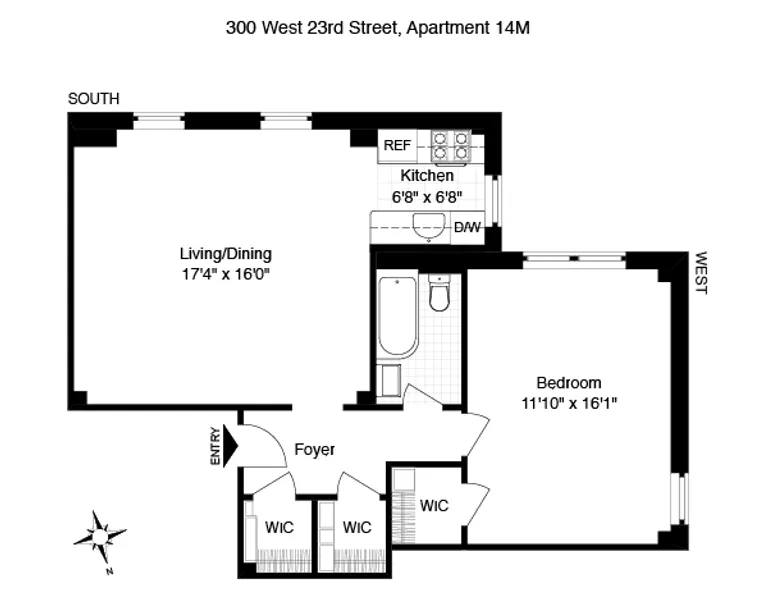 300 West 23rd Street , 14M | floorplan | View 5