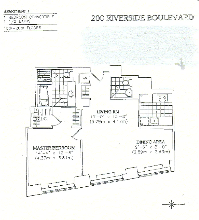 200 Riverside Boulevard, 18I | floorplan | View 10