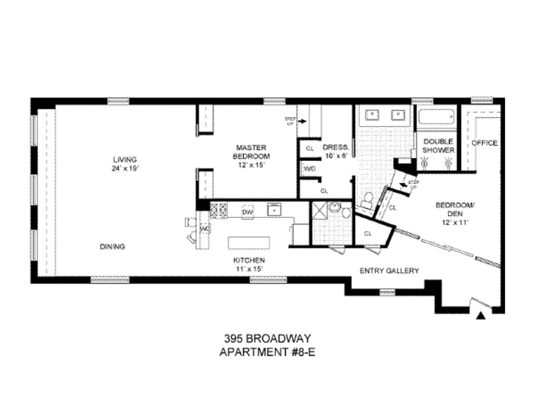 395 Broadway, 8E | floorplan | View 8