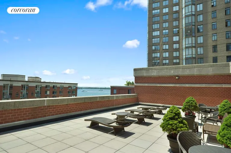 New York City Real Estate | View 300 Rector Place, 8H | Furnished Common Roof Terrace | View 4