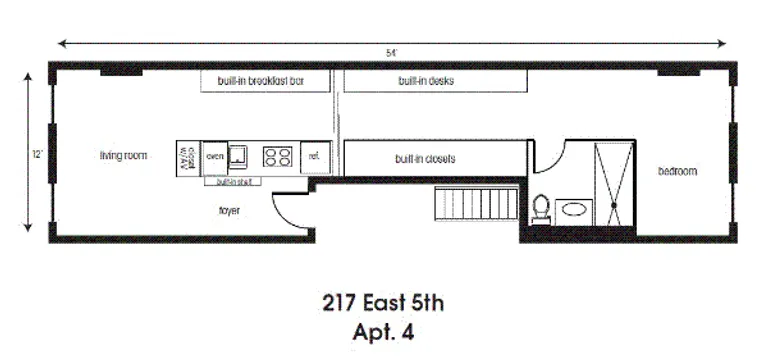 217 East 5th Street, 4 | floorplan | View 5