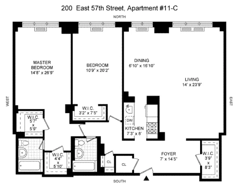200 East 57th Street, 11C | floorplan | View 6