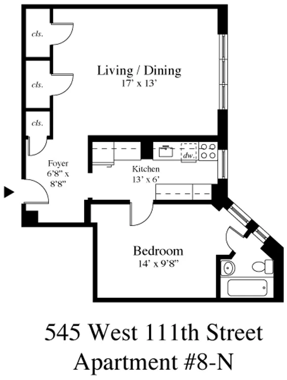 545 West 111th Street, 8N | floorplan | View 5