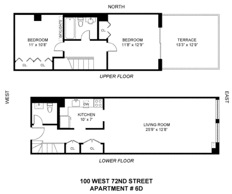 100 West 72Nd Street, 6D | floorplan | View 5